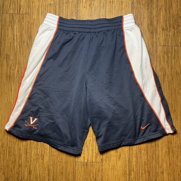 VTG‎ Nike Team Basketball Shorts University Virginia Mens Small Blue Orange Y2K - Picture 1 of 6